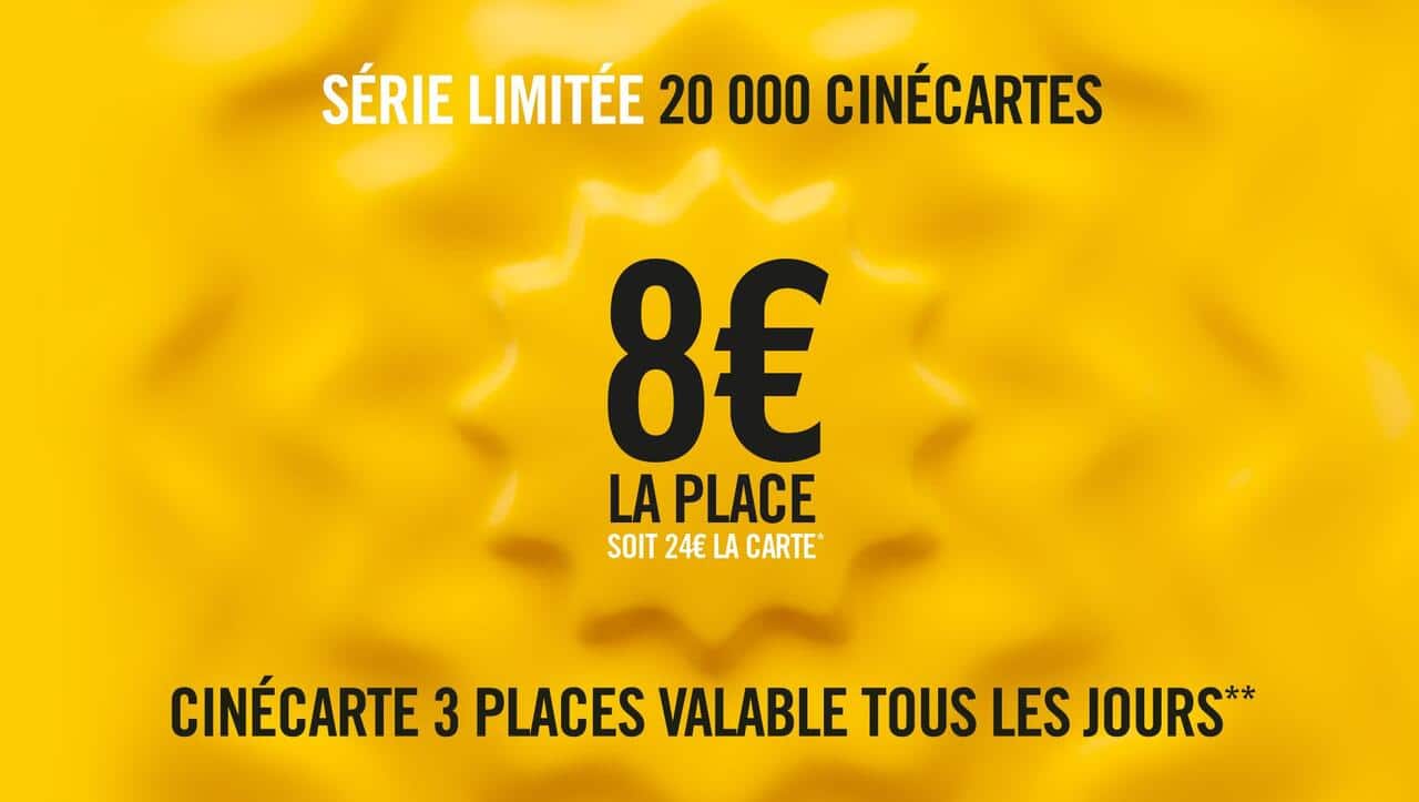 La CinéCarte 3 Places - 8€ la place de cinéma - Actualités Cinémas ...